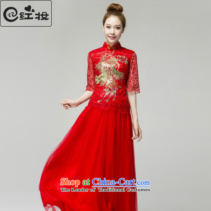 Recalling that hates makeup and Mr Ronald, wedding dresses new marriages qipao bows services spring and summer stylish Phoenix collar evening dresses Q13653 RED?L