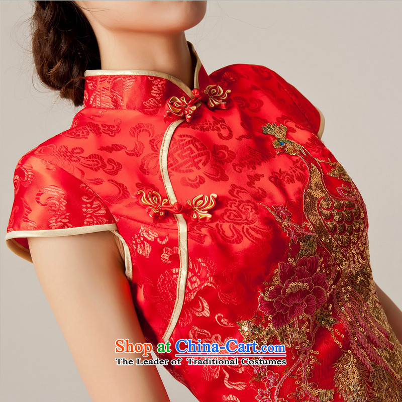 Recalling that hates makeup and spring and summer Wedding Dress Short of bride red qipao marriages bows services for summer qipao Q12033 stylish red , L, recalling that hates makeup and shopping on the Internet has been pressed.