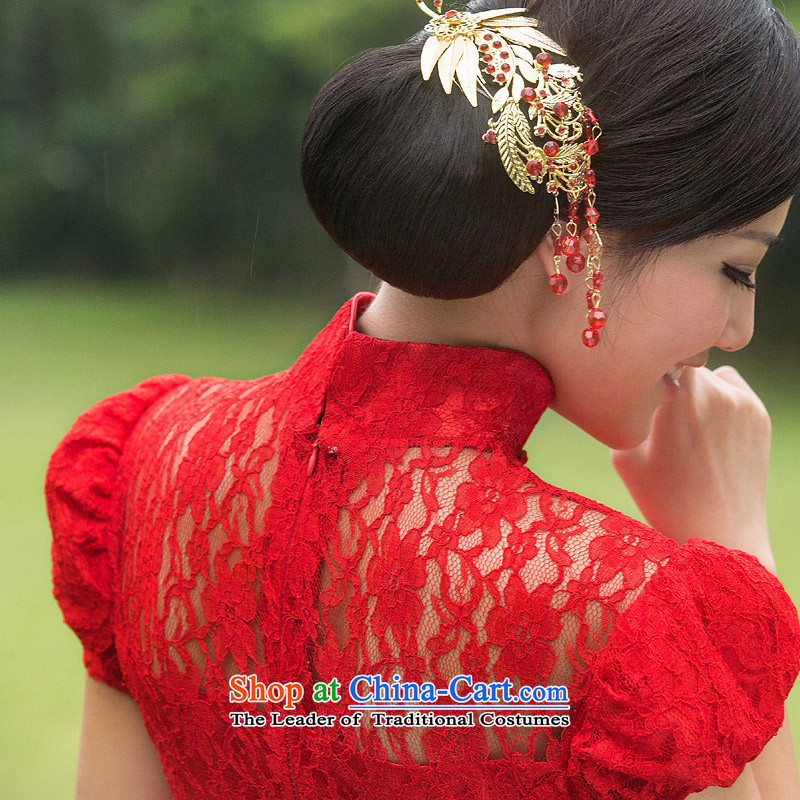 A new bride 2015 lace qipao stylish wedding red bows to the marriage of Qipao 104 red , L, a bride shopping on the Internet has been pressed.