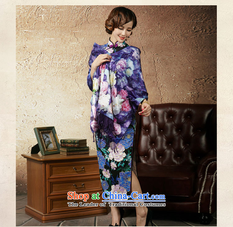 【 Yat- Blue Peony improvements lady Stylish retro long spring and summer 2015, the Republic of Korea qipao new improved cheongsam dress suit M picture, prices, brand platters! The elections are supplied in the national character of distribution, so action, buy now enjoy more preferential! As soon as possible.