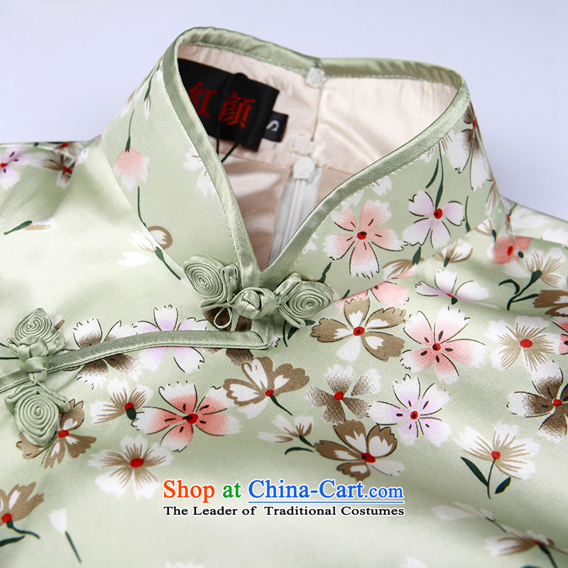 The elections as soon as possible so Ying Yat Lady Silk Cheongsam New Silk Cheongsam dress improved stylish fall inside the Green Spring/Summer Snow woven fabric 2XL, Yat Lady , , , shopping on the Internet