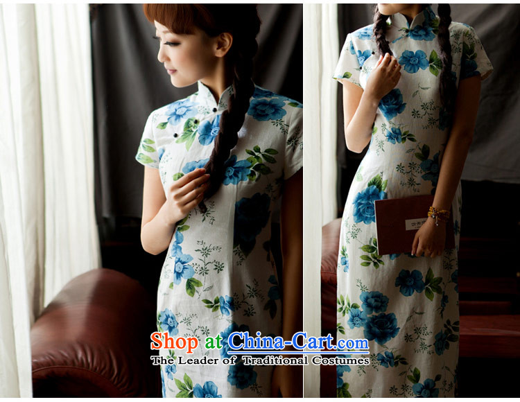【 Yat lady health day lilies new summer cotton linen flax long retro qipao stylish improved cheongsam dress day lilies WJ003ZW4 S picture, prices, brand platters! The elections are supplied in the national character of distribution, so action, buy now enjoy more preferential! As soon as possible.