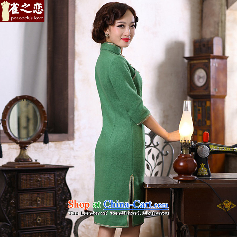 Love of birds hiding another autumn 2015 spring, the new improved stylish colors pure QC395 qipao?  love of birds, L, green shopping on the Internet has been pressed.