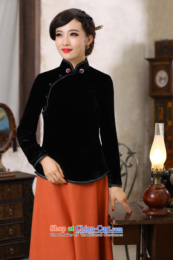 Love of birds ikuaki Xinyu Spring 2015 new long-sleeved velvet qipao elegant temperament QC398 Black XL photo T-shirt, prices, brand platters! The elections are supplied in the national character of distribution, so action, buy now enjoy more preferential! As soon as possible.