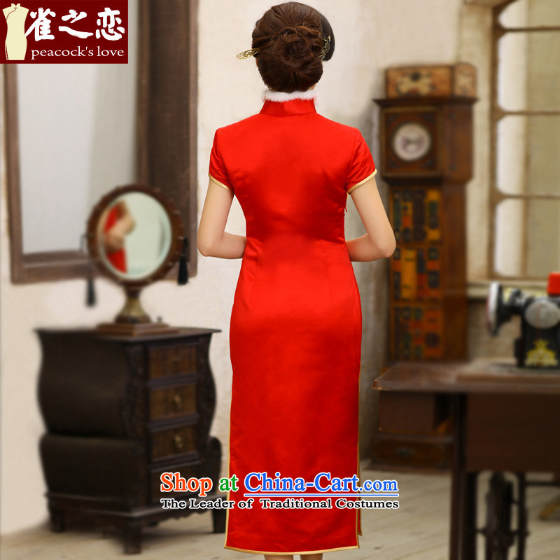 Love of birds, 2013 Logo pickup winter clothing new thick red stylish QC397 qipao red , S, improved love birds , , , shopping on the Internet