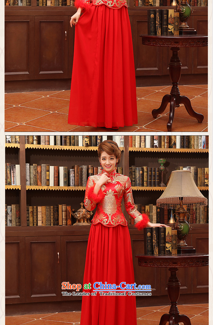 Embroidered bride 2015 winter is by no means new services thick retro look like toasting champagne long long-sleeved CHINESE CHEONGSAM without cotton style XXL Suzhou shipment picture, prices, brand platters! The elections are supplied in the national character of distribution, so action, buy now enjoy more preferential! As soon as possible.