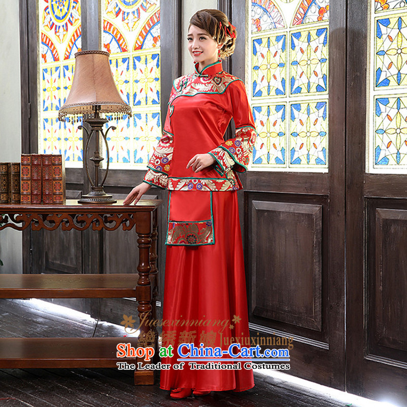 Embroidered is the  new Marriage bride 2015 Sau Wo serving Chinese Dress Kit retro bows services serving national Red M suzhou embroidery brides, shipment has been pressed shopping on the Internet