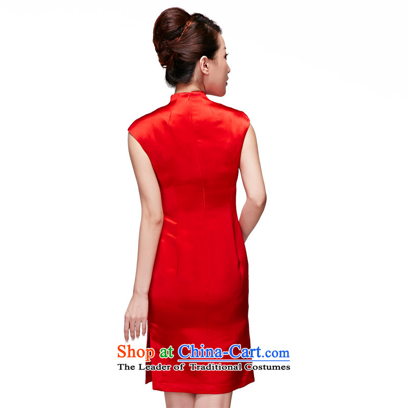Wooden spring and summer of 2015 really new Chinese wedding dresses elegant retro embroidery short of dress package mail 22062 04 red M : The True , , , shopping on the Internet