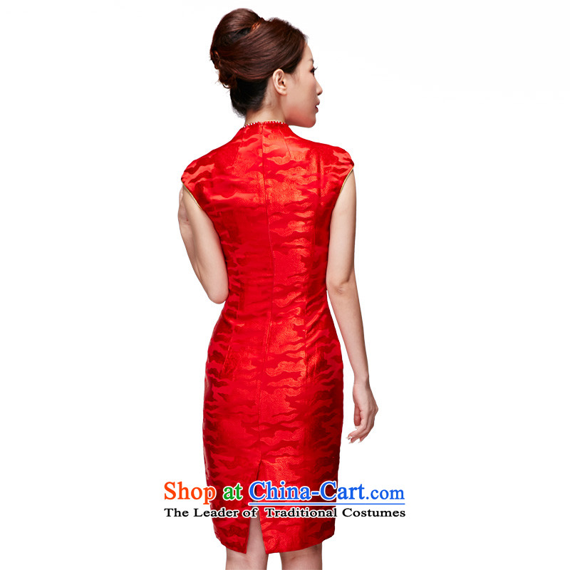 Wooden spring and summer of 2015 really new Chinese wedding dress embroidered bride cheongsam dress temperament female skirt 21891 05 red wood really a , , , XL, online shopping