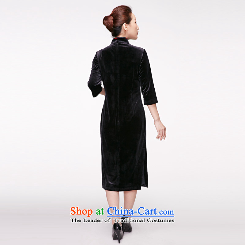 Wooden spring of 2015 really new and long elegant stitching original qipao gown package mail banquet 22021 01 black , L, wooden really a , , , shopping on the Internet