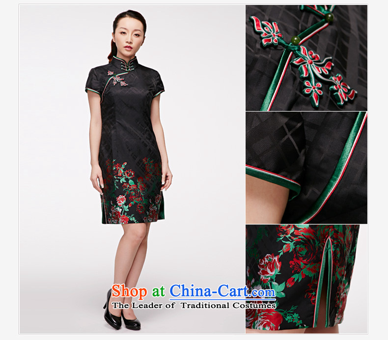 The nostalgia for the improvement of wood really cheongsam dress 2015 autumn and winter new Tang Dynasty Chinese qipao short-sleeved blouses and China wind NO.22038 visitor Black XL Photo, 01 Price, brand platters! The elections are supplied in the national character of distribution, so action, buy now enjoy more preferential! As soon as possible.
