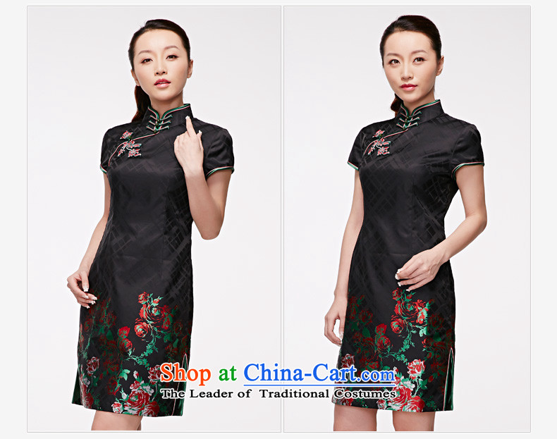 The nostalgia for the improvement of wood really cheongsam dress 2015 autumn and winter new Tang Dynasty Chinese qipao short-sleeved blouses and China wind NO.22038 visitor Black XL Photo, 01 Price, brand platters! The elections are supplied in the national character of distribution, so action, buy now enjoy more preferential! As soon as possible.