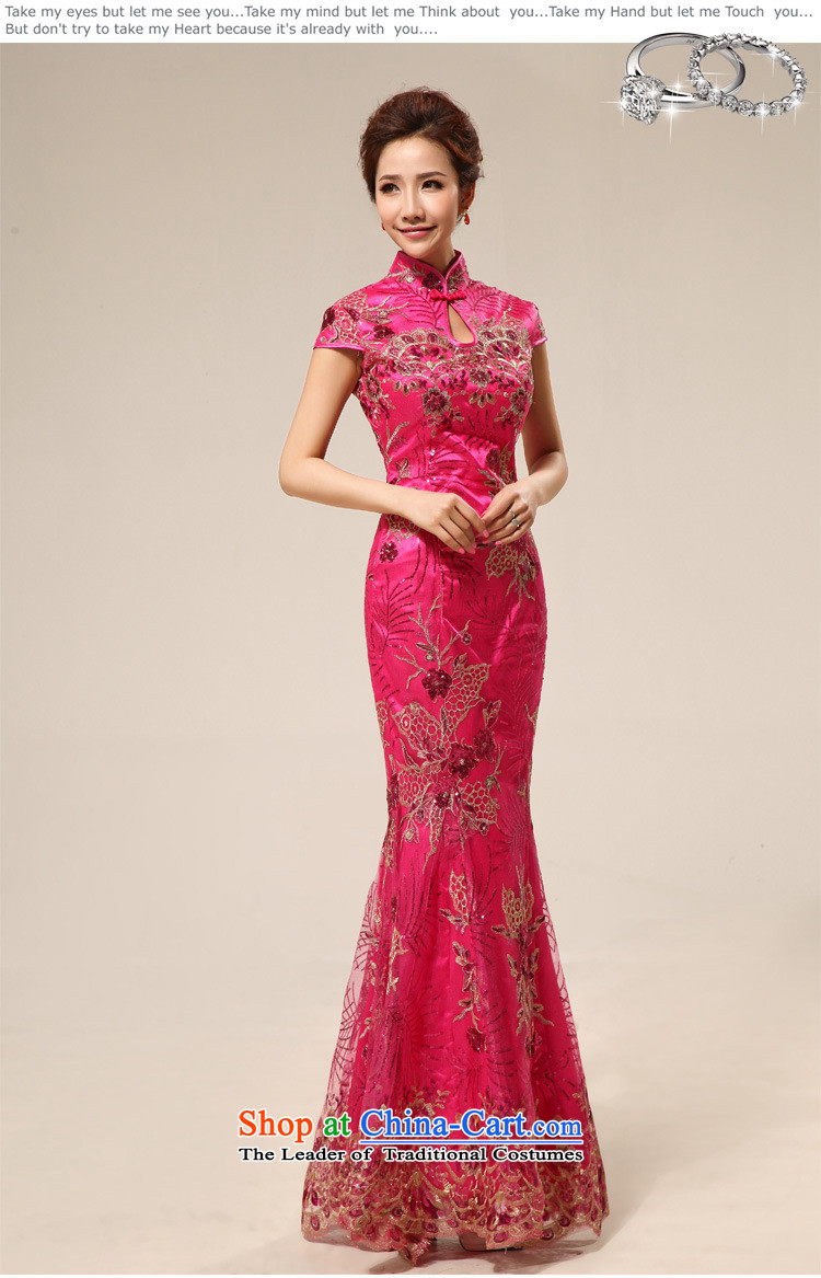 Optimize Hong-Chinese qipao bride bows services retro long qipao hotel courtesy etiquette cheongsam dress summer qipao XS7129 marriage rose red M picture, prices, brand platters! The elections are supplied in the national character of distribution, so action, buy now enjoy more preferential! As soon as possible.