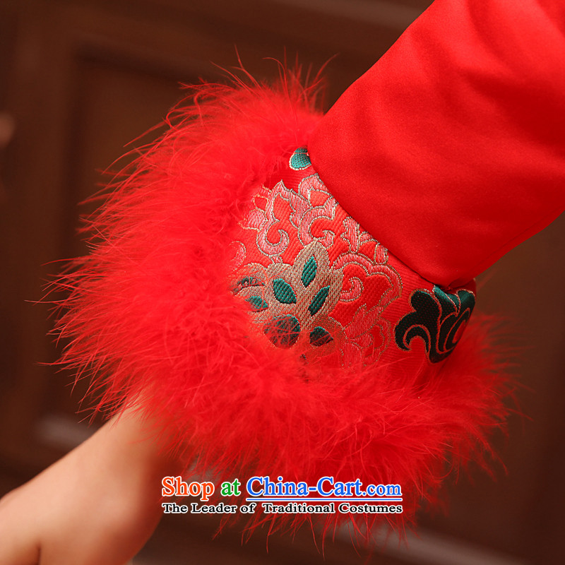 No longer autumn bride embroidered warm thick cotton, plus auspicious red qipao marriage bows services red S suzhou embroidery brides, shipment has been pressed shopping on the Internet