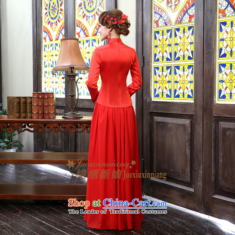 Wedding dress 2015 new long-sleeved clothing bride qipao bows of autumn and winter load unique design tailor-made red does not allow for pictures, prices, brand platters! The elections are supplied in the national character of distribution, so action, buy now enjoy more preferential! As soon as possible.