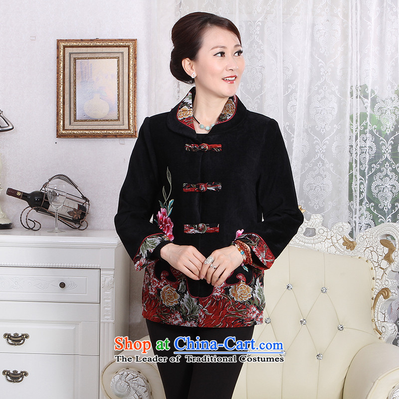 To Simitis Spring 2014 new products in women's older women lapel cardigan embroidered jacket Z dream Tang poetry Yim new pack of black XXXL, TANG can Simitis , , , shopping on the Internet