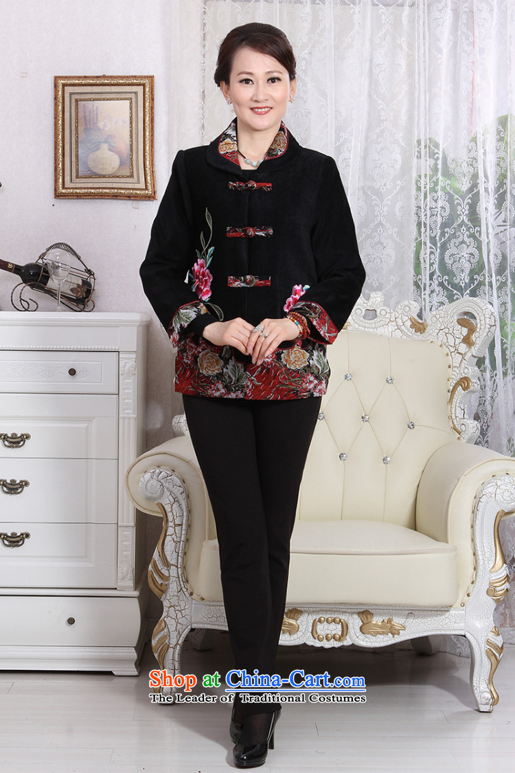 To Simitis Spring 2014 new products in women's older women lapel cardigan embroidered jacket Z dream Tang poetry Yim New Tang-pack Black XXXL picture, prices, brand platters! The elections are supplied in the national character of distribution, so action, buy now enjoy more preferential! As soon as possible.