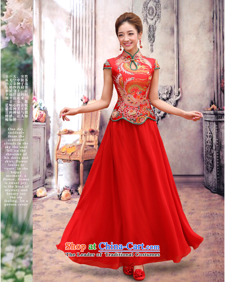 Doi m qi dragon robe red retro bridal dresses dresses improved marriage bows services wedding short-sleeved bride with two piece long cheongsam red L picture, prices, brand platters! The elections are supplied in the national character of distribution, so action, buy now enjoy more preferential! As soon as possible.