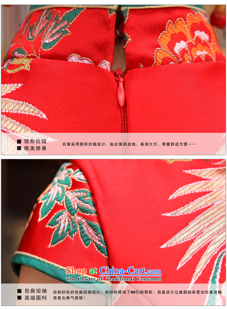 Baby bride dragon robe red retro bridal dresses dresses improved betrothal marriage short-sleeved wedding services bows bride long qipao two kits red XL Photo, prices, brand platters! The elections are supplied in the national character of distribution, so action, buy now enjoy more preferential! As soon as possible.