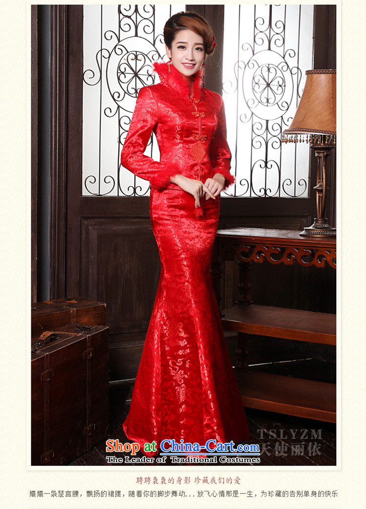 The bride qipao bows services tslyzm wedding dress of autumn and winter 2015 new thick long-sleeved Chinese style wedding services back door Tang dynasty winter clothing RED M picture, prices, brand platters! The elections are supplied in the national character of distribution, so action, buy now enjoy more preferential! As soon as possible.