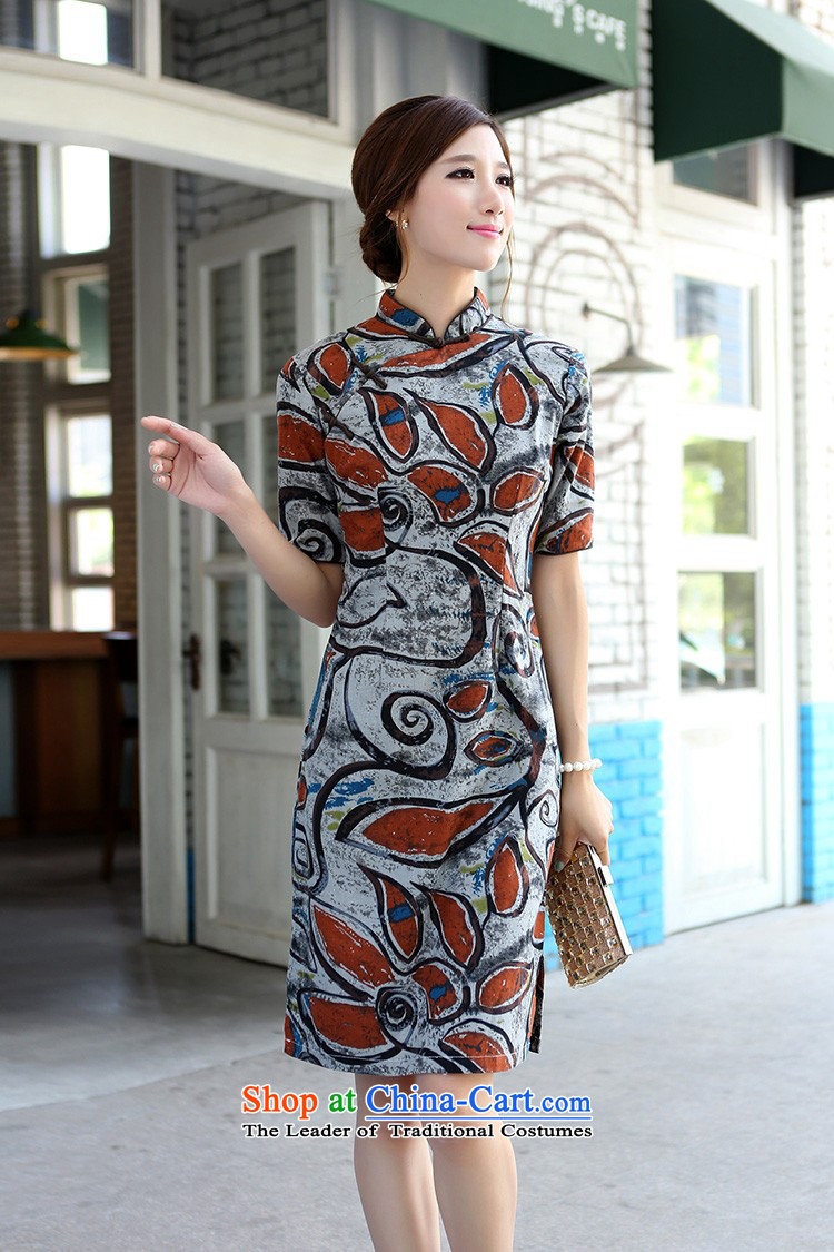 In Wisconsin, 2015 Jie spring and summer retro women cotton linen collar manually detained in Sau San long-sleeved cheongsam dress dresses FX191 orange graffiti Mock-neck S picture, prices, brand platters! The elections are supplied in the national character of distribution, so action, buy now enjoy more preferential! As soon as possible.