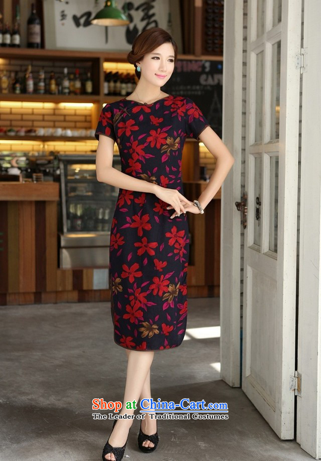 In Wisconsin, 2015 Jie spring and summer female retro cotton linen collar word Sau San exquisite manually. Long upscale cheongsam dress MW486 Maple Leaf round-neck collar XXL picture, prices, brand platters! The elections are supplied in the national character of distribution, so action, buy now enjoy more preferential! As soon as possible.
