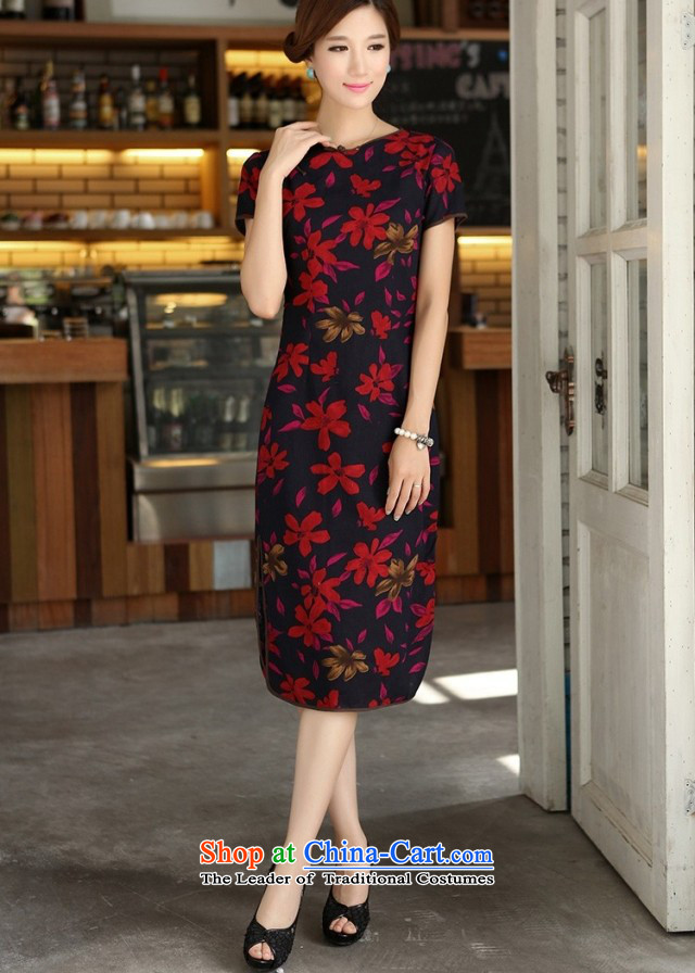In Wisconsin, 2015 Jie spring and summer female retro cotton linen collar word Sau San exquisite manually. Long upscale cheongsam dress MW486 Maple Leaf round-neck collar XXL picture, prices, brand platters! The elections are supplied in the national character of distribution, so action, buy now enjoy more preferential! As soon as possible.