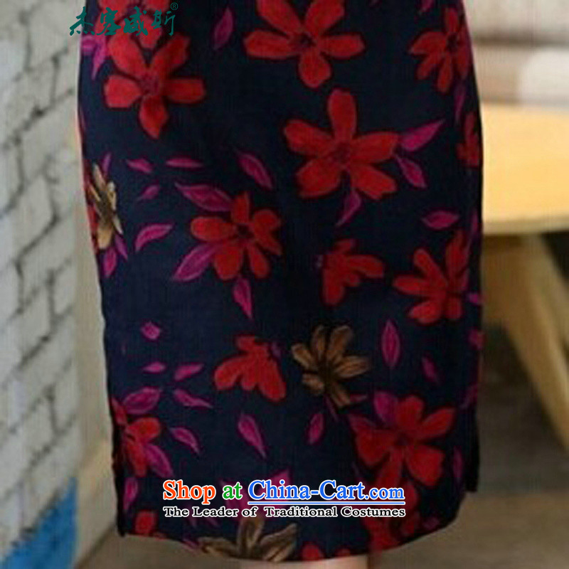 In Wisconsin, 2015 Jie spring and summer cotton linen collar in the medium to long term, of the Cuff manually detained qipao QK647 Sau San Maple Leaf collar XXL, Jie, plug , , , shopping on the Internet