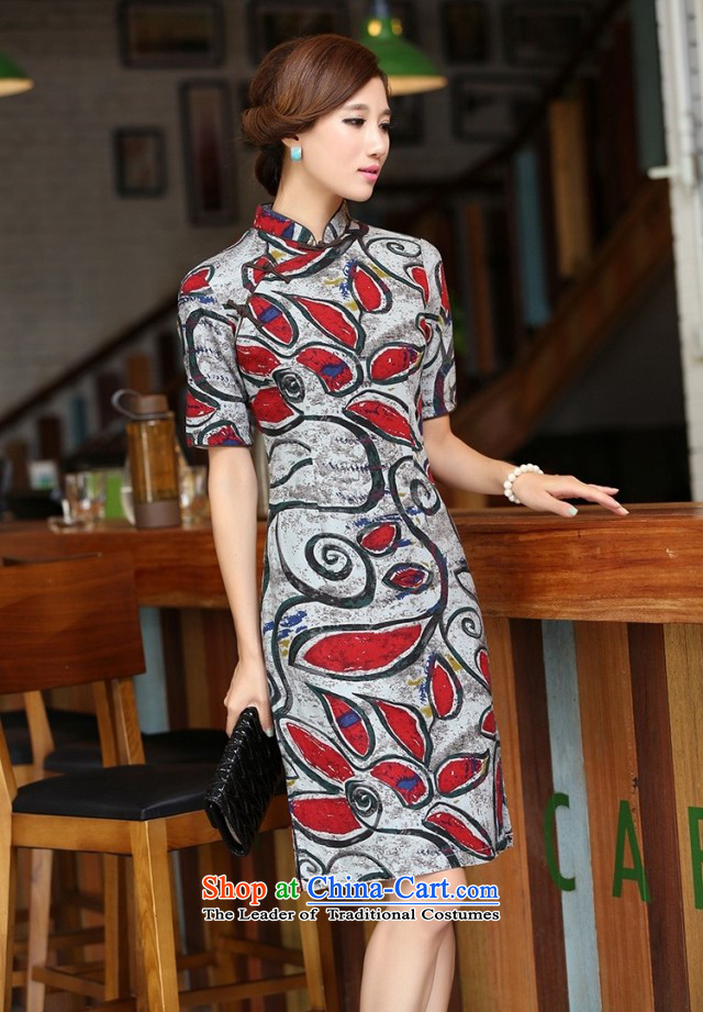 In Wisconsin, 2015 Jie spring and summer New China wind retro cotton linen collar in Sau San long in cuff upscale cheongsam dress dresses YJ935 graffiti red collar M picture, prices, brand platters! The elections are supplied in the national character of distribution, so action, buy now enjoy more preferential! As soon as possible.