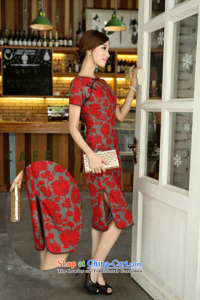 In Wisconsin, 2015 Jie spring and summer national long neck tie in Sau San manually long improved modern cheongsam dress AW082 large Lai Ju round-neck collar XXL picture, prices, brand platters! The elections are supplied in the national character of distribution, so action, buy now enjoy more preferential! As soon as possible.