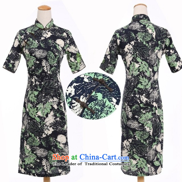 In Wisconsin, 2015 Jie spring and summer female cotton linen collar in the flowers and leaves the cuff is manually long upscale cheongsam dress RI630 dresses in the Mood for Love collar XL Photo, prices, brand platters! The elections are supplied in the national character of distribution, so action, buy now enjoy more preferential! As soon as possible.