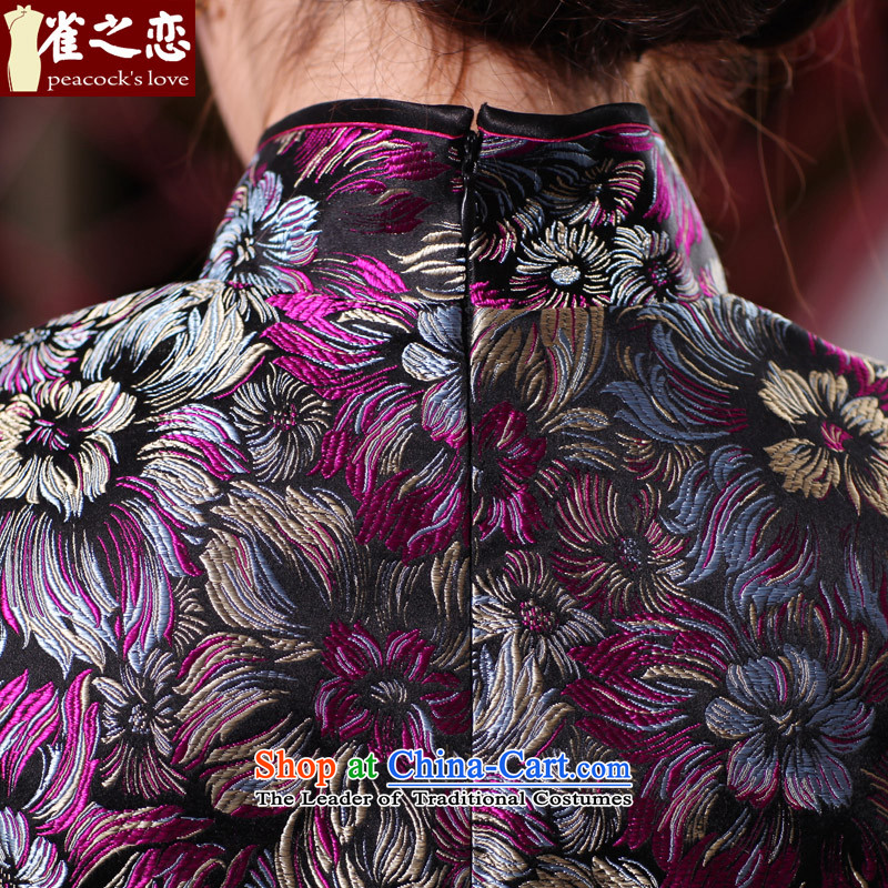 Love of birds North-south warm spring 2015 new seven-sleeved jacquard brocade coverlets long qipao QC432 figure S love of birds , , , shopping on the Internet