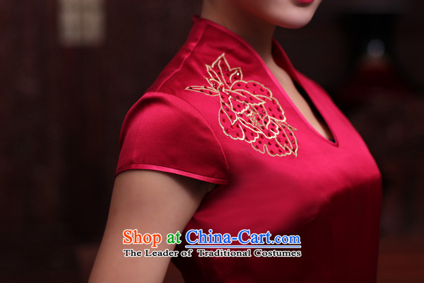 Love of birds is Between Spring 2015 new hand made embroidered ironing drill heavyweight Silk Cheongsam QD443 improved mauve M picture, prices, brand platters! The elections are supplied in the national character of distribution, so action, buy now enjoy more preferential! As soon as possible.