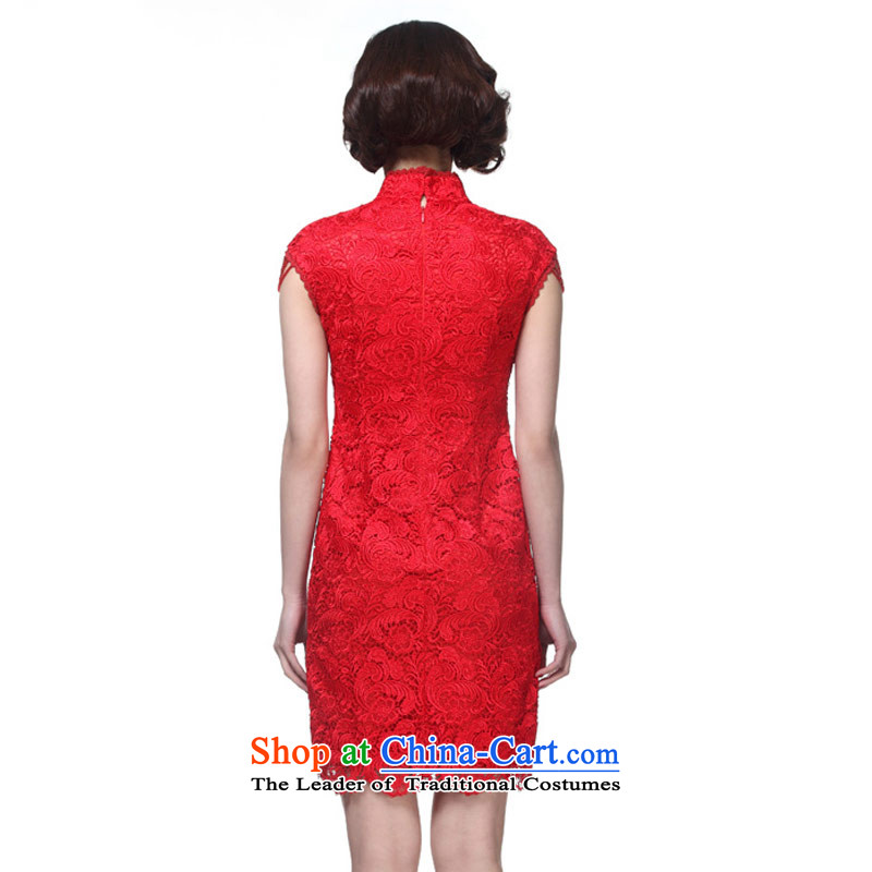 Wooden spring and summer of 2015 really new fall inside the bride engraving bows services cheongsam dress female skirt package mail duplicates, 42742 04 red M : The True , , , shopping on the Internet