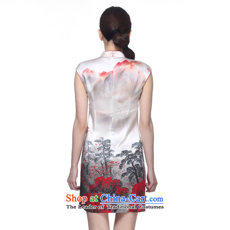 The 2015 summer wood really new and elegant Silk Cheongsam, short of ethnic dress package mail 42743 07 Light Gray , wooden really a , , , shopping on the Internet