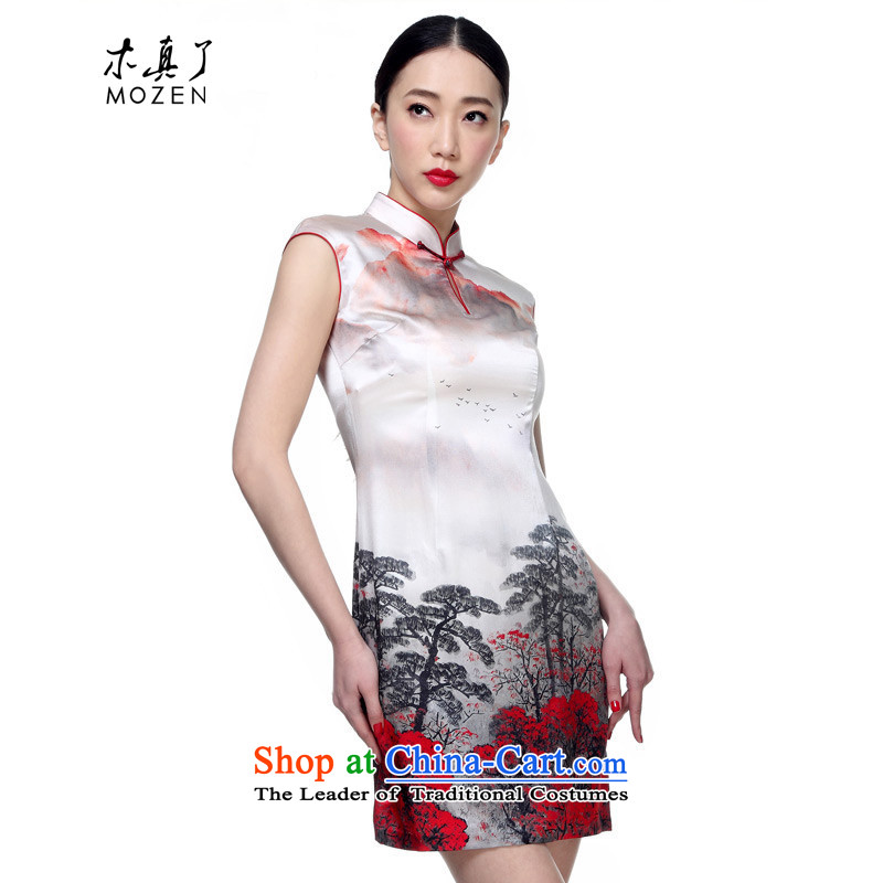 The 2015 summer wood really new and elegant Silk Cheongsam, short of ethnic dress package mail 42743 07 Light Gray , wooden really a , , , shopping on the Internet