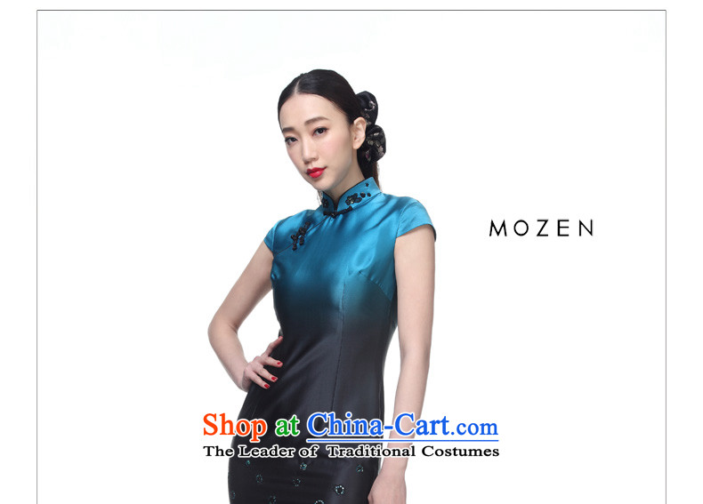 The MOZEN2015 wood really new women's elegant silk embroidery short-sleeved qipao qipao package mail 00962 short 11 light blue XL Photo, prices, brand platters! The elections are supplied in the national character of distribution, so action, buy now enjoy more preferential! As soon as possible.