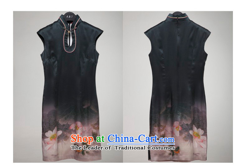The new 2015 really wood for women elegant Chinese silk national air piping cheongsam dress package mail 11457 07 gray bottom goldfish M picture, prices, brand platters! The elections are supplied in the national character of distribution, so action, buy now enjoy more preferential! As soon as possible.