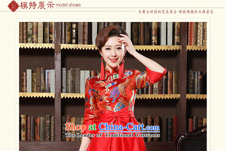 Tslyzm2015 autumn and winter new wedding dress long-sleeved pregnant women improved qipao bows service, bridal dresses skirt embroidery Red Red M picture, prices, brand platters! The elections are supplied in the national character of distribution, so action, buy now enjoy more preferential! As soon as possible.
