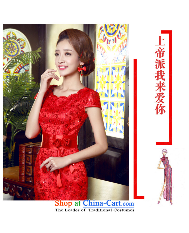 The leading edge of the days of qipao skirt bows services back door onto the wedding-dress Fall/Winter Collections improved new red short 20155523) Red L 2.1 foot waist picture, prices, brand platters! The elections are supplied in the national character of distribution, so action, buy now enjoy more preferential! As soon as possible.