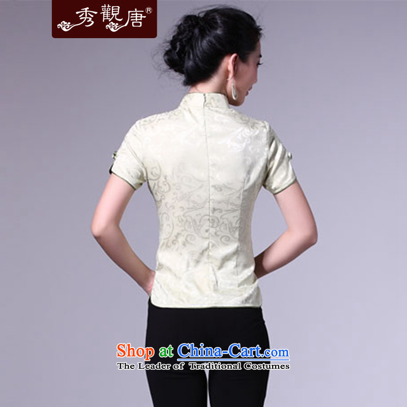 [Sau Kwun Tong] teapickers girl 2015 Classic Tang blouses/improvements to Tang dynasty Chinese president summer/two-color G162913 Army Green M, Sau Kwun Tong shopping on the Internet has been pressed.