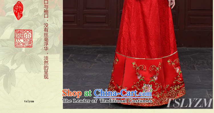 Tslyzm marriages solemnising marriages wedding dress suit Chinese classic wedding dresses embroidery Sau Wo Service costume show kimono dragon use skirt use 2015 autumn and winter red S picture, prices, brand platters! The elections are supplied in the national character of distribution, so action, buy now enjoy more preferential! As soon as possible.