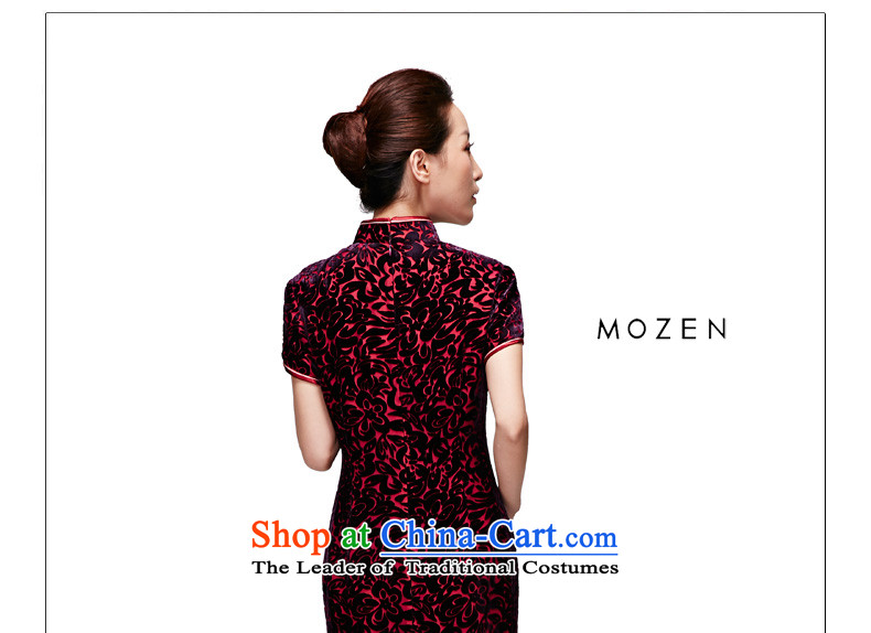 The 2015 Spring wood really new women's Chinese silk cheongsam dress suit in long elegant scouring pads fitted 21835 mother 16 Deep Violet XXXXL picture, prices, brand platters! The elections are supplied in the national character of distribution, so action, buy now enjoy more preferential! As soon as possible.