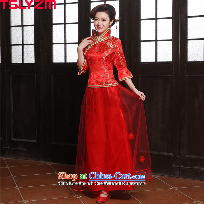 In the new bride tslyzm2015 replacing Fall/Winter Collections qipao bows services back to the door services-marriage ceremonies of nostalgia for the improvement of qipao skirt red l,tslyzm,,, red shopping on the Internet