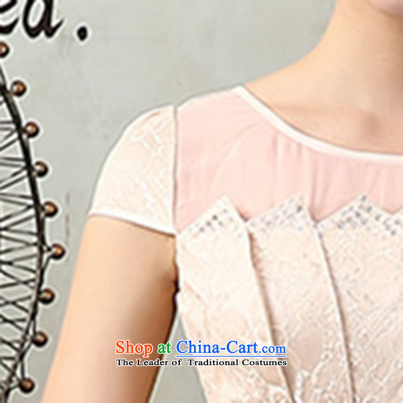 [Sau Kwun Tong] powder of the spring and summer of 2015, staff with high-end elegant qipao skirt improvements Sau San short daily QD4130 qipao Ms. Pink , L, Sau Kwun Tong shopping on the Internet has been pressed.