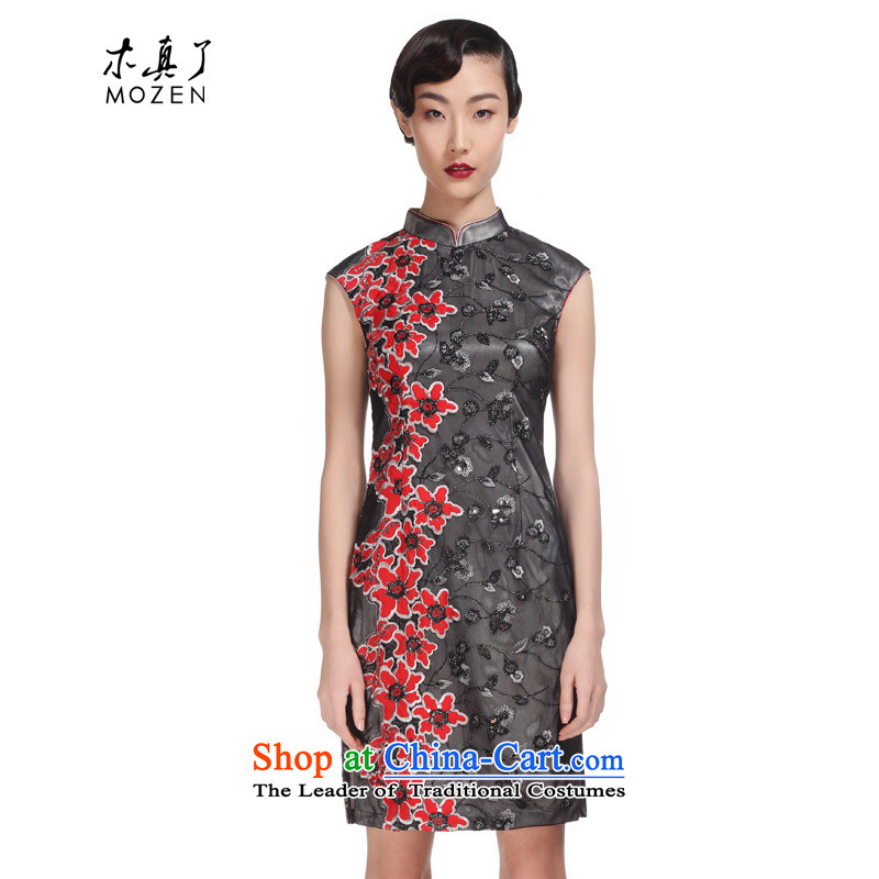 Wooden spring and summer of 2015 really new lace short of Chinese qipao Sau San girl NO.21815 visitor 01 black skirt M