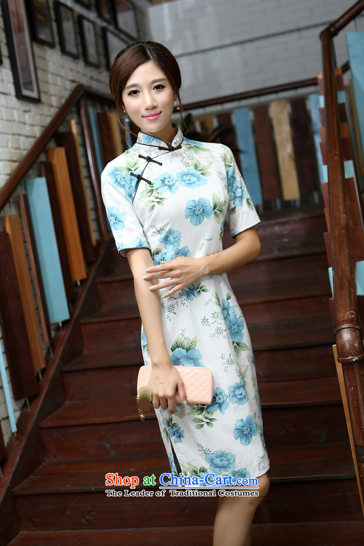 In Wisconsin, 2015 Jie spring and summer new products of ethnic Mock-neck Sau San is manually long improved stylish cotton linen dresses qipao COL544 blue collar Mudan XL Photo, prices, brand platters! The elections are supplied in the national character of distribution, so action, buy now enjoy more preferential! As soon as possible.