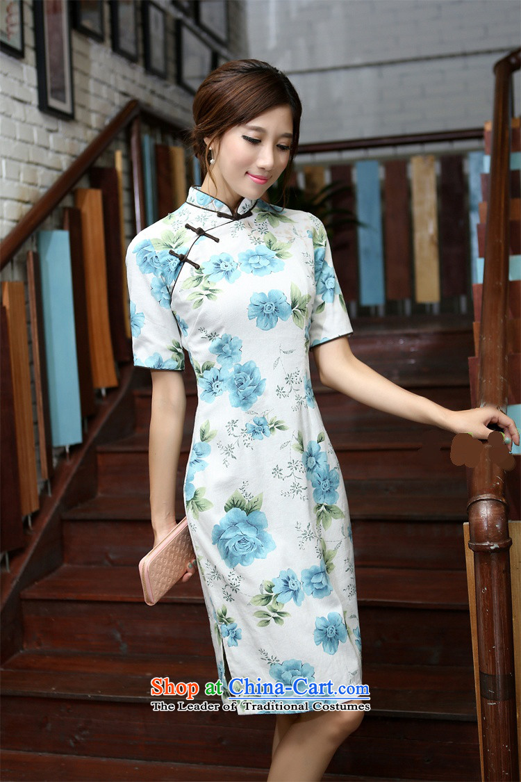 In Wisconsin, 2015 Jie spring and summer new products of ethnic Mock-neck Sau San is manually long improved stylish cotton linen dresses qipao COL544 blue collar Mudan XL Photo, prices, brand platters! The elections are supplied in the national character of distribution, so action, buy now enjoy more preferential! As soon as possible.