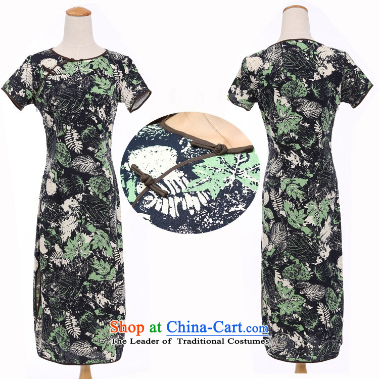 In Wisconsin, 2015 Jie spring and summer New China wind-cotton linen flowers and leaves round-neck collar and knee in manual long skirt qipao CMA408 figure XL Photo, prices, brand platters! The elections are supplied in the national character of distribution, so action, buy now enjoy more preferential! As soon as possible.