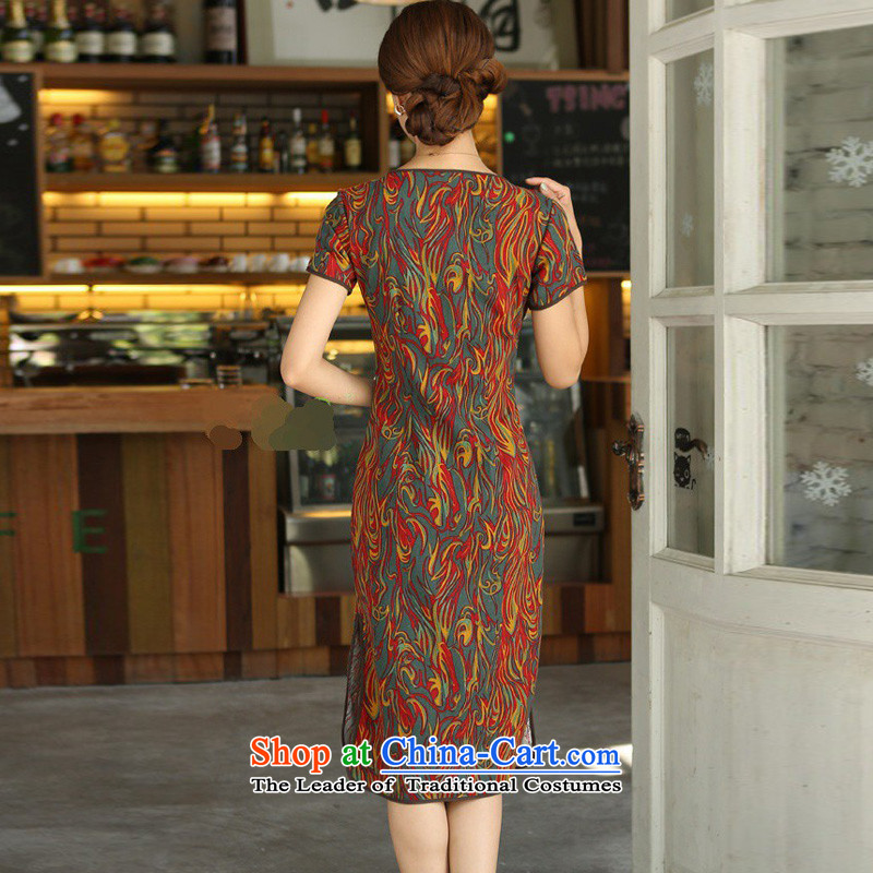 In Wisconsin, 2015 Jie spring and summer female national long neck tie in Sau San manually long improved linen dresses qipao CJY397 figure of Jericho, M, , , , shopping on the Internet